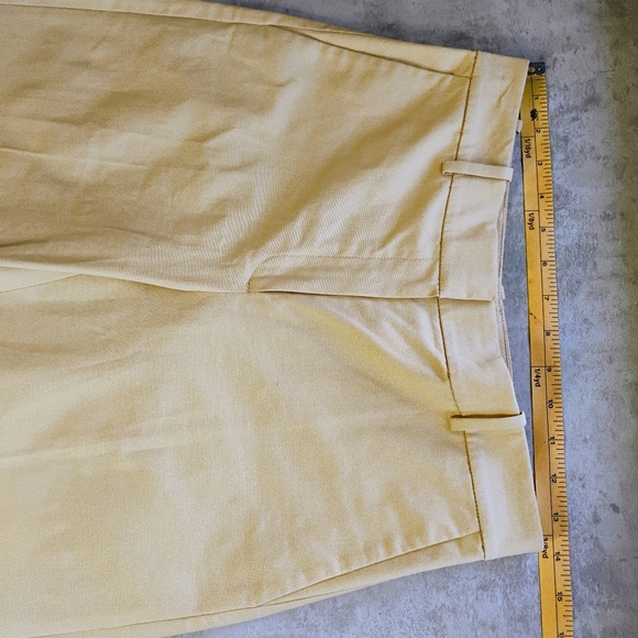 Theory Wide Leg Trouser Pants Womens 2 Khaki Beige Career Office Work Cotton - Picture 12 of 14